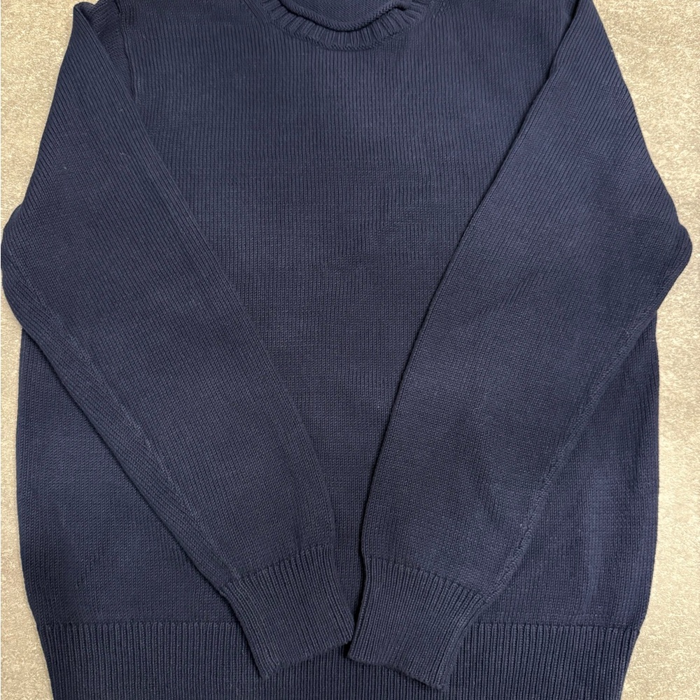 Like New - J. Crew Mercantile Men's Rollneck Navy 100% Cotton Sweater - Size L - Picture 2 of 3